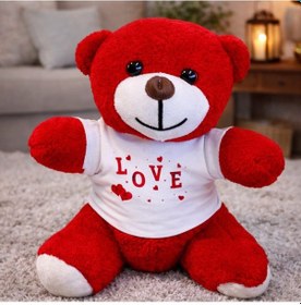 Resim Universal Kırmızı Sevimli Love Tasarımlı Ayıcık 