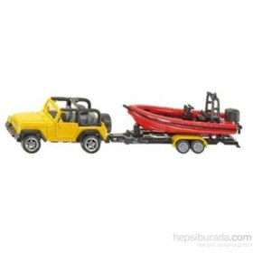 Resim Siku Jeep with boat 