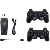 Resim Hallow PS1 Kablosuz Çift Kol Retro 64G 10.000 Oyunlu TV Stick Mini Oyun Konsolu 