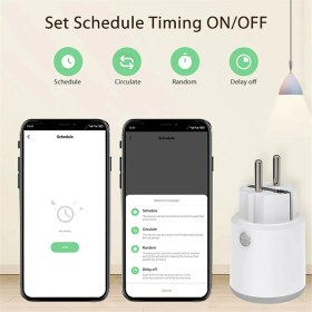 Resim Serfhyff Madde Akıllı Güç Fişi Wifi 16A Elektrikli Fiş Ölçer Uzaktan Kumanda Ab Çıkışı Tuya Alexa Home Smartlife Ab Fişiyle Çalışır (Yurt Dışından) 