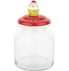 Resim Tantitoni Cupcake Seramik Kapaklı Kavanoz 1085Ml 