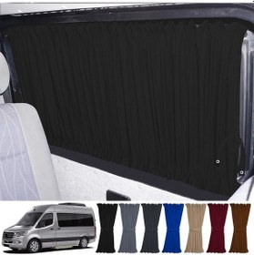 Resim Pandami Mercedes Sprinter W907 Orta 2018+ Uyumlu Siyah Raylı Oto Perde Takımı 