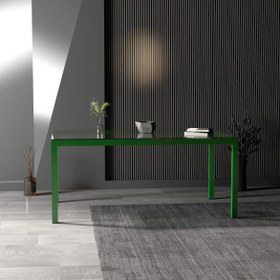 Resim Camlan Yemek Masası & Toplantı Masası - Yeşil / L 