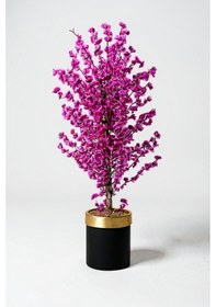 Resim 160 Cm Mor Bahar Dalı Yapay Ağaç 25x25 Darbuka Saksıda Yeşil 