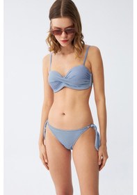 Resim Akbeniz Kadın Straplez Mavi Bikini Takımı 