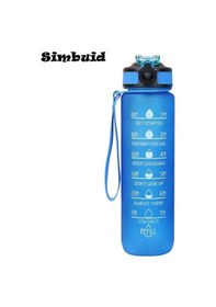 Resim 1000 Ml Büyük Kapasiteli Spor Su Şişesi Motivasyon Sızdırmaz Taşınabilir Blue 900-1000ml Blue 