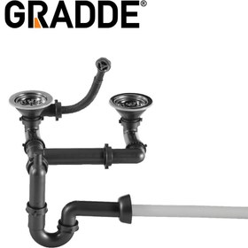 Resim GRADDE 2 GÖZ GRANİT EVYE SİFONU 304 PASLANMAZ ÇELİK 