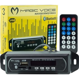 Resim Magicvoice USB-400 Bluetooth-Aux-Usb-SD-Mmc Kumandalı Oto Teyp Çevirici Dijital Player 