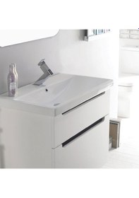 Resim Turkuaz Seramik Cerastyle Elite Etajer Uyumlu Damlalıklı Lavabo 90 x 45 CM 