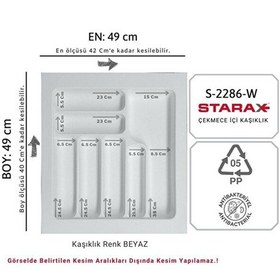 Resim S-2286-w Çekmece Içi Plastik Kaşıklık Beyaz En:49-42 D:49-40 Cm A Antrasit - Gri 