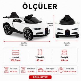 Resim Babyhope 440 Bugo Drive 12V Akülü Araba - Beyaz 