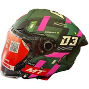 Resim Mt Helmets Cosmo Sv Sergıo Garcıa D18 Kask Mat Pembe Yeşil 