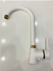 Resim Beyaz Altın Lüx Evye Mix Mutfak Batarya Gold 