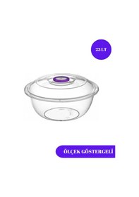 Resim Şeffaf Badya Leğen Kapaklı Ölçek Göstergeli 23 Lt Beyaz 