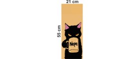 Resim Hediyene Bak Siyah Kedi Baskılı Araç Kapı Direk Kaplama Folyo Sticker 2'li (Sağ&sol) 