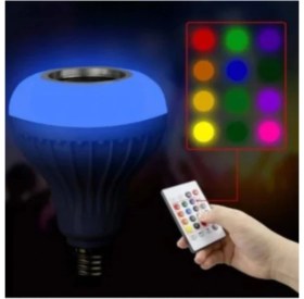 Resim Qasul Bluetooth Hoparlör Akıllı Rgb LED Ampul Lamba 