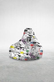 Resim earmut Damla Xl Premium Tasarım Futurista Desenli Armut Koltuk 