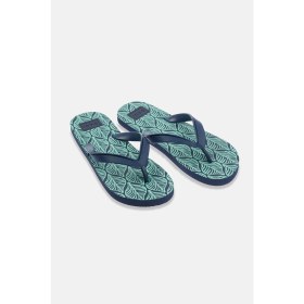 Resim Lacivert Erkek Yaprak Desenli Parmak Arası Terlik 