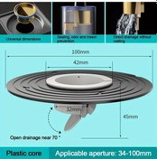 Resim Tongdashop Universal Siyah Plastik Duş Gideri Tıkacı - Koku Önleyici Ayarlanabilir Hızlı Drenaj 