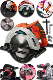 Resim stanrayf Alman 9900 W Bakır Sargılı Çelik Şanzıman Profesyonel Sunta Ahşap Kesme Daire Testere Makinesi 