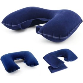 Resim Ct Toys Lacivert Renk Şişme Seyahat Boyun Yastığı Otobüs Boyunluğu 