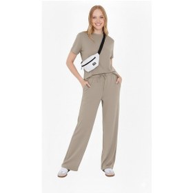 Resim Thiff Gymwear Thıff Gymwear Bej Kadın Modal Kumaş Kısa Kolu Eşofman Takımı Bej 
