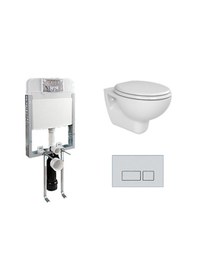 Resim Turkuaz Lila Asma Klozet.Kapak ve Nkp Gömme Rezervuar. Mat Buton 