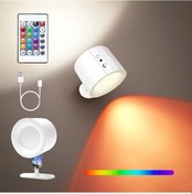 Resim Willowhaven 1 Adet Gvtco Rv Karavan İç Duş Aydınlatma Beyaz Yuvarlak Rgb Aydınlık Uzaktan Kumandalı Dokunmatik Zamanlayıcı 360 Döner Okuma Lambası 