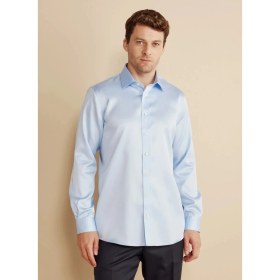 Resim Brooks Brothers Slim Fit Klasik Yaka Mavi Erkek Gömlek BBFW25MSH017 