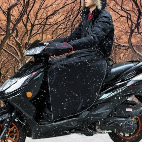 Resim Bundera Scooter Diz Koruma Örtüsü Motorsiklet Dizlik Yağmur Rüzgar Önleyici Koruyucu Örtü Rüzgarlık 