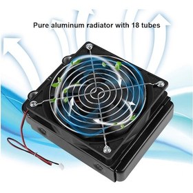 Resim Geeroyoo 18 Borulu Alüminyum Radyatör, 120mm Fanlı, G1/4 Vida Bağlantılı, Yüksek Isı Dağıtımı - Bilgisayar Cpu, Endüstriyel Soğutma Uygulamaları İçin 