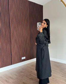 Resim Premium Kalite Poliviskon Kumaş Astarlı Trençkot Antrasit - Standart 