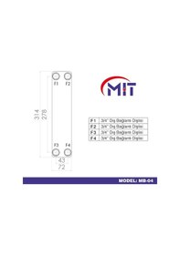 Resim Mıt Mb-04 Lehimli Tip Plakalı Isı Eşanjör (16 Plakalı) 