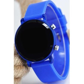 Resim Sonsuzsaat Mavi LED Dijital Kol Saati Silikon Kordonlu Unisex Modern Spor Kadın Erkek Çocuk Saat 