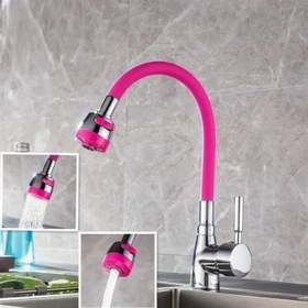 Resim BUFFER® Oynar Başlıklı Tasarruflu Kubar Musluk Borusu ve Başlığı Pembe 