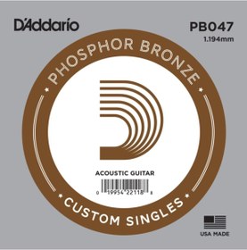 Resim Daddario Pb047 Akustik Tek Tel 5'li Paket -mi Phosphor Bronze Wound 1 Adet Tel 