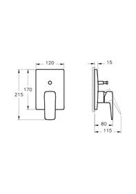 Resim Artema Root Square Ankastre Banyo Bataryası Krom A42752 Krom 