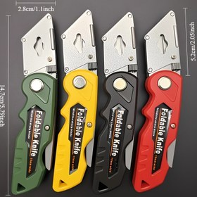 Resim 2 adet Çok Fonksiyonlu Katlanabilir Çatal Kombinasyonu, Elektrik Tel Kelepçe ve Elastik Makas Hızlı Çıkarma Tasarımı ile, Güvenlik Kilidi Katlanabilir Kesici, Taşınabilir Kelepçe, Ergonomik Kolu Pratik Bıçak, Çinko Alaşımlı Plastik Duvar Kağıdı Kesici, Günlük Kullanım İçin Uygun 