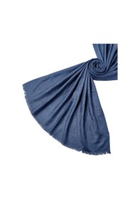 Resim Mim Eşarp Işıl İpek - H Desen Kaşmir İpek Şal 75x190 Cm İndigo 