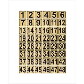 Resim Metal Kapı,masa,dolap Numarası 4cmx4cm 48 Adet (1…48) Altın Renk Metal 