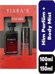 Resim Tiaras Him Edt 100ml Erkek Parfüm 150ml Deodorant set 