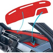 Resim Fiat Tipo Tempra Nakışlı Kırmızı Torpido Kaplama Koruma Halısı Örtüsü 