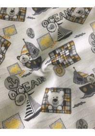 Resim Müslin Örtü 100x120 3 Adet Ağız Bezi Hediyeli Krem - Sarı 