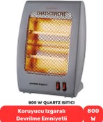 Resim Lidyacottone Ultra Etkili 800W Quartz Isıtıcı Sessiz Masa Üstü Koruyucu Izgaralı Devrilme Emniyeti 2 Kademeli 