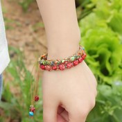 Resim Şık Boho Esintili El Yapımı Doğal Taş Bileklik - Ayarlanabilir, Çok Renkli İmparatorluk Jasper Boncukları Günlük & Tatil Kullanımı İçin - Çiftler, Öğretmenler, Mezunlar İçin Mükemmel Hediye 
