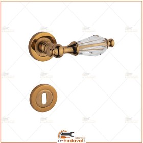 Resim Topkapı Krsital Albirifin Lüx Rozetli Elmas Oda Kapı Kolu 1 Takım 