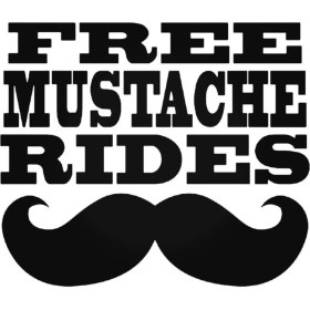 Resim Free Mustache Rides (Oto-Motor-Laptop-Duvar-Dekor) 30 x 24 cm 