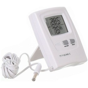 Resim T-Technıc Dijital Saat.Iç-Dış Isı Ve Nem Ölçer Termometre Th-0310 