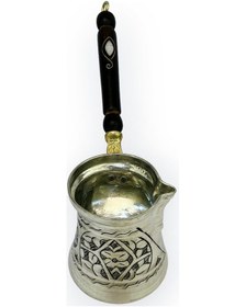 Resim Paşa İşlemeli 6 Kişilik Kalaylı Bakır Cezve 