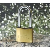 Resim bulurum yuma sarı kaplama döküm uzun asma kilit 50mm 